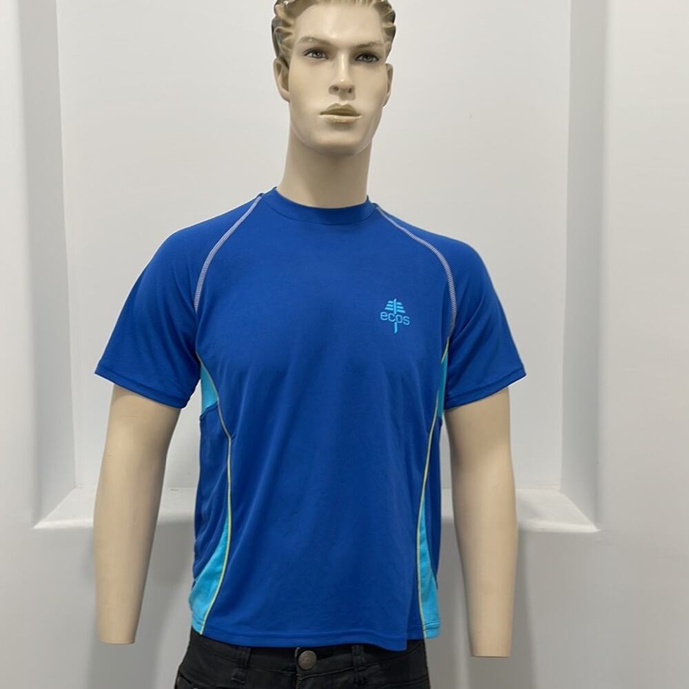 ecos Performance Wear Short Sleeve Crewneck T-Shirt Blue   Size M NWT